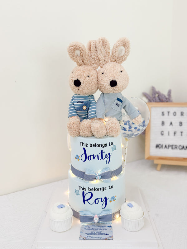 Twins Set 06 - Two Tier Diaper Cake