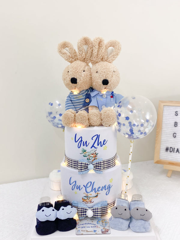 Twins Set 02 - Two Tier Diaper Cake
