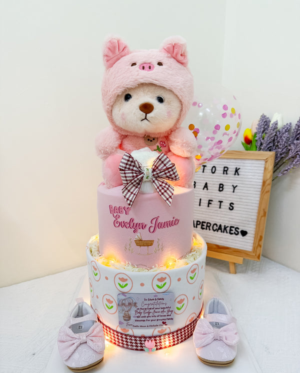 Signature Two Tiers Diaper Cake - TT039