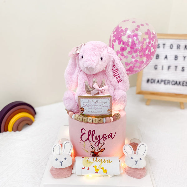 Mini Diaper Cake - Mini018 [Pink Bunny]