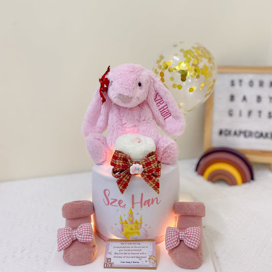 Mini Diaper Cake - Mini004 [Pink Bunny]