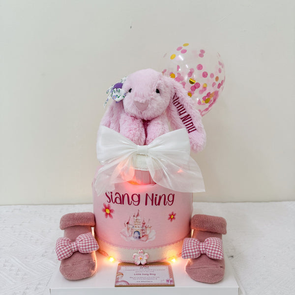 Mini Diaper Cake - Mini037 [Pink Bunny]