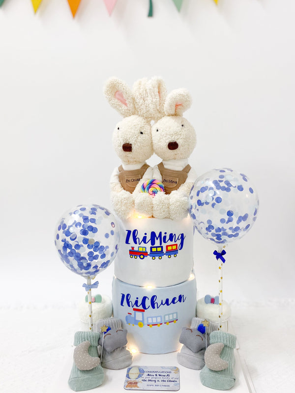 Twins Set 01 - Two Tier Diaper Cake