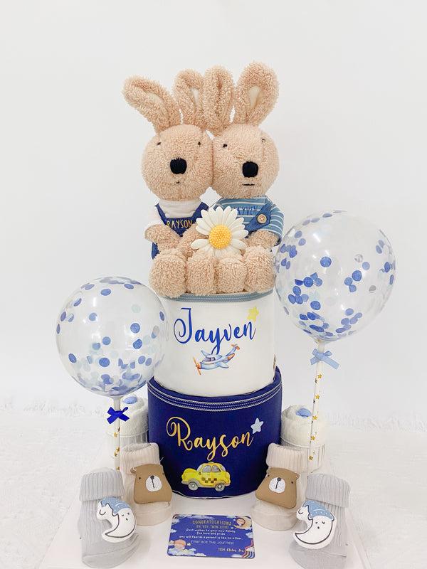 Twins Set 04 - Two Tier Diaper Cake